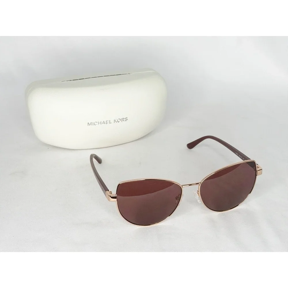 Michael Kors Lanikai Rose Gold Geometric MK1162 Sunglasses 58-16-140 W/ Case